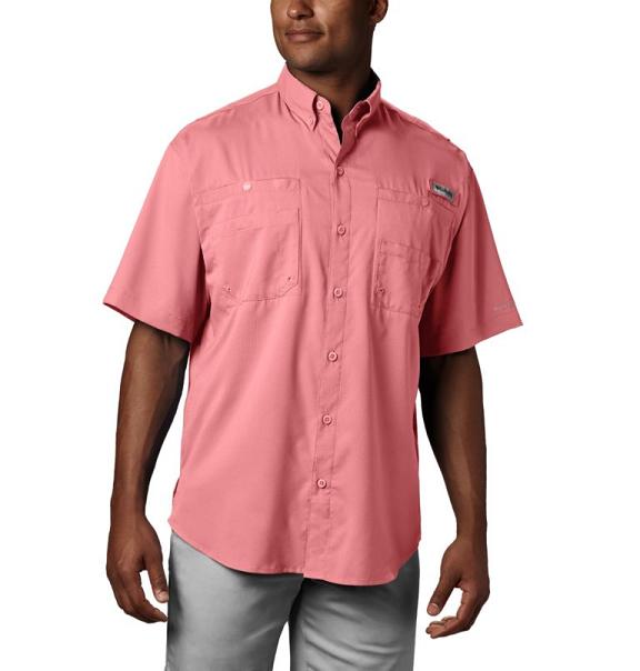 Columbia PFG Tamiami II Fishing Shirts Pink For Men's NZ28761 New Zealand